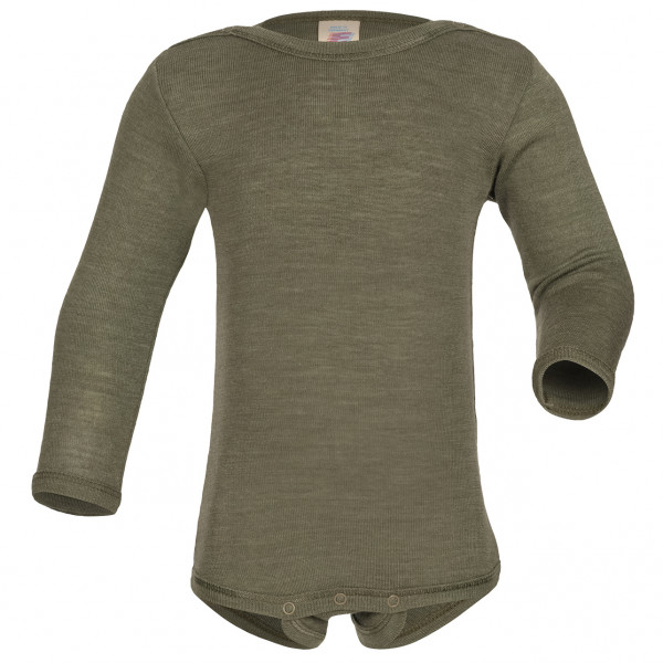 Bild von Engel - Baby-Body Langarm Mit Druckverschluss Schulter - Merinounterwäsche Gr 62/68 oliv
