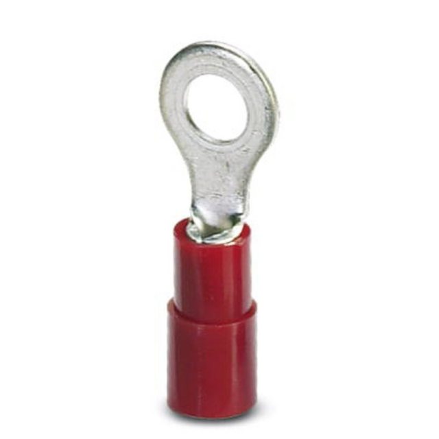 Bild von Phoenix Contact, Kabelverbindung, Ringkabelschuh Querschnitt (max.)=1.5 mm² Loch-Ø=3.2 mm Teilisoliert Rot 3240016 100 St.