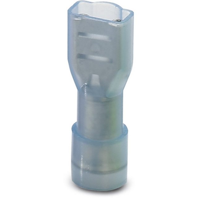 Bild von Phoenix Contact Flachsteckhülse Steckbreite: 4.8 mm Steckdicke: 0.8 mm 180 ° Vollisoliert Blau 3240540 50 St., Elektronikkabel + Stecker, Blau