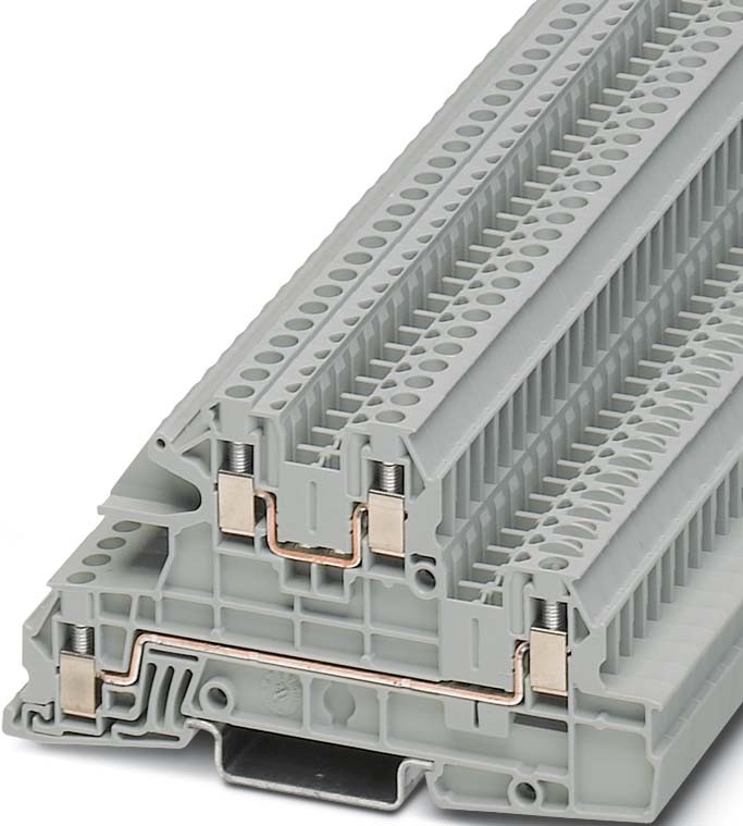Bild von Phoenix Contact UTI 2.5-L/L DIN-Schienen Reihenklemme Dreifach Grau, 400 V / 24A, Packung a 50 Stück