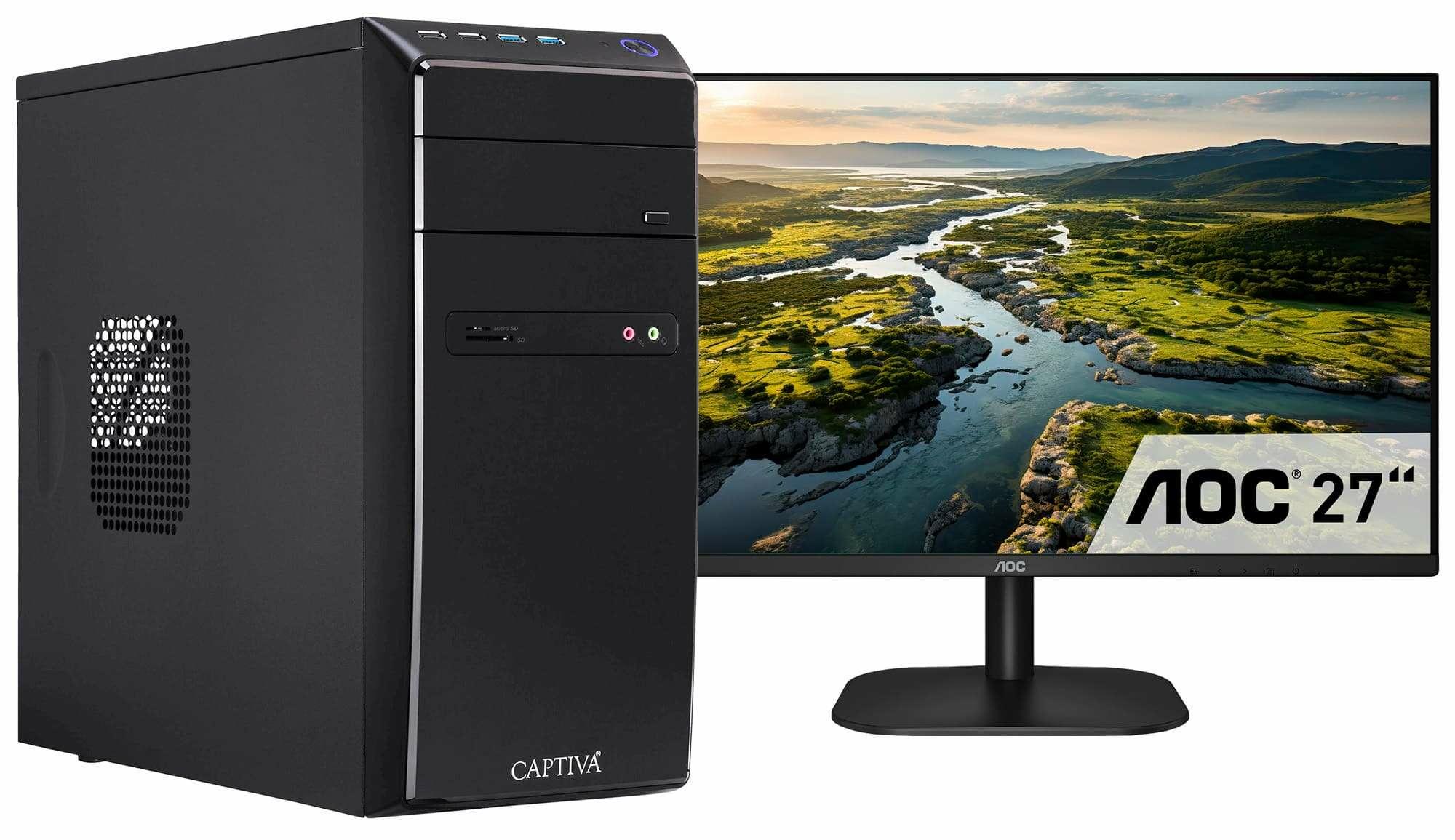 Bild von Captiva Power Starter R62-247 TFT Bundle Ryzen 3 Radeon Graphics (AMD Ryzen 3 4300GE, 16 GB, 480 GB, SSD, AMD Radeon Graphics), PC