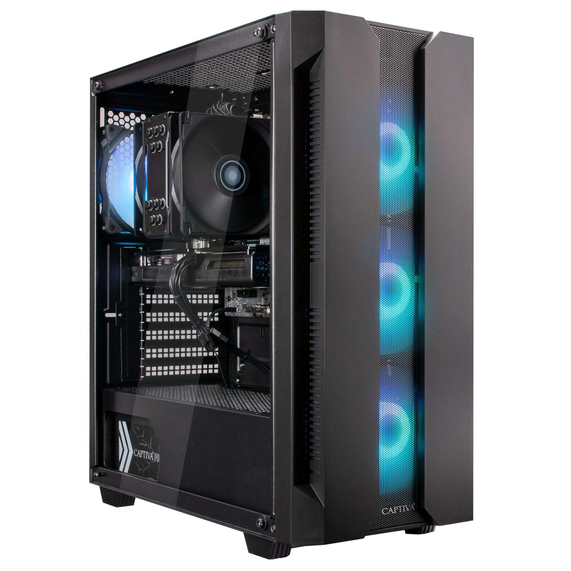 Bild von CAPTIVA Highend Gaming R80-054 AMD Ryzen 7 7700X 32 GB DDR5-SDRAM 2 TB SSD AMD Radeon RX 7800 XT Desktop PC Schwarz (80054)