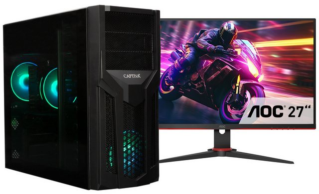 Bild von Captiva Power Starter R84-143 TFT Bundle Ryzen 7 Radeon Graphics (Intel Core i7-8700, 16 GB, 1000 GB, SSD, Radeon 780M), PC, Schwarz