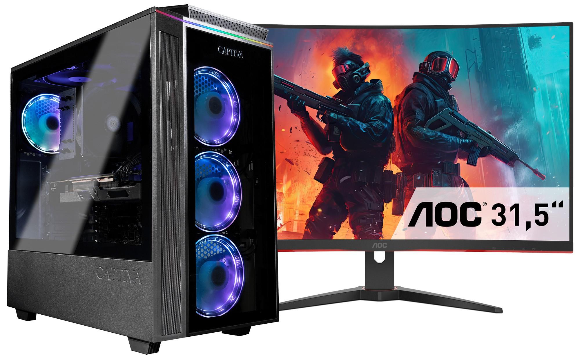 Bild von Captiva Advanced Gaming I84-219 TFT Bundle Core i7 RTX 4060 (Intel Core i7-13700KF, 32.77 GB, 1000 GB, SSD, GeForce RTX 4060), PC, Schwarz