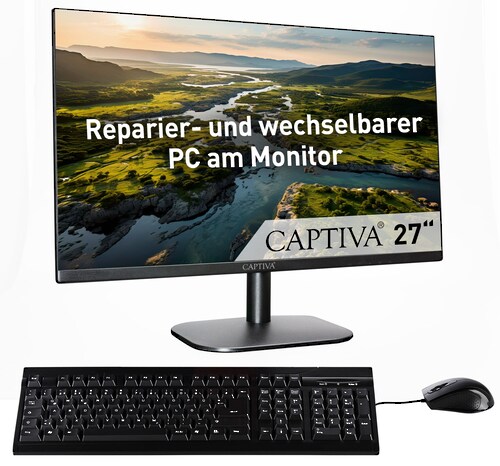 Bild von Captiva All-in-One Power Starter I84-942 (27.0/Ultra 5-125H/2TB/16GB/WLAN/w/o OS) (Intel Core Ultra 5 125H, 16.38 GB, 2000 GB, SSD), PC, Schwarz