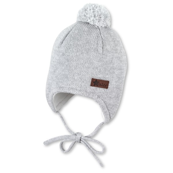 Bild von Sterntaler® Strickmütze Strickmütze (1-St., Wintermütze für Baby gefüttert mit Baumwollfleece ideal für kalte Tage) Bommelmütze mit Bindebänder und Ohrenklappen
