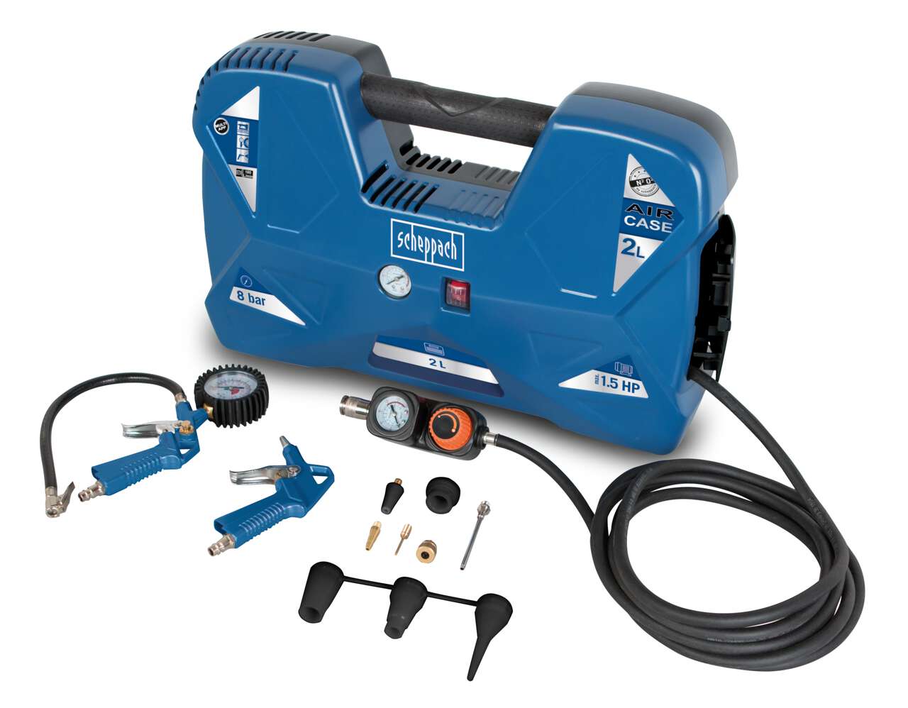 Bild von Kompressor Aircase scheppach - 230V 50Hz 1100W - 2L