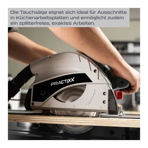 Bild von Tauchsäge PX-TS-55 Practixx – 55mm Schnitttiefe | 3x 500mm Schiene & Zubehör