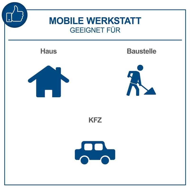 Bild von Scheppach Werkstattwagen ohne Werkzeug TW1300 Werkzeugkiste leer | bis max. 120 kg belastbar | 695 x 335 x 755 mm | 4 Schubladen & 1 Werkzeugfach, 4 leichtgängige Räder | Traglast 15 kg je Schublade