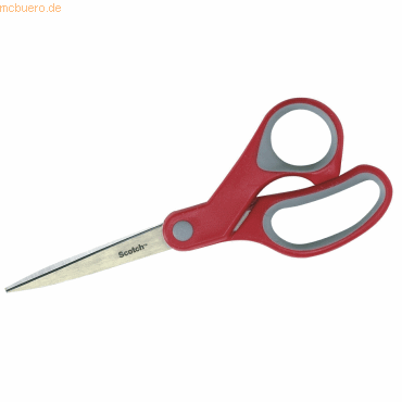 Bild von Scotch® Komfortschere, 20 cm, asymmetrisch, rot/grauer Komfortgriff