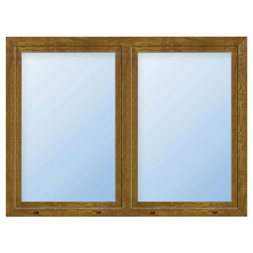 Bild von Meeth Wohnraumfenster »77/3 MD«, Gesamtbreite x Gesamthöhe: 135 x 105 cm, 2-flügelig, Dreh/Dreh-Kipp - goldfarben