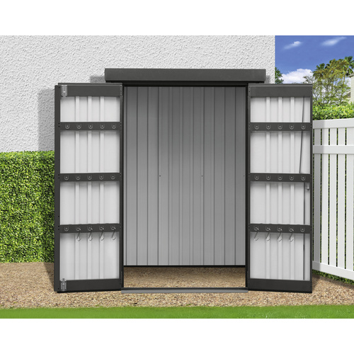 Bild von Mr. GARDENER Gerätehaus, Stahl, Flachdach, 1.21m² - grau