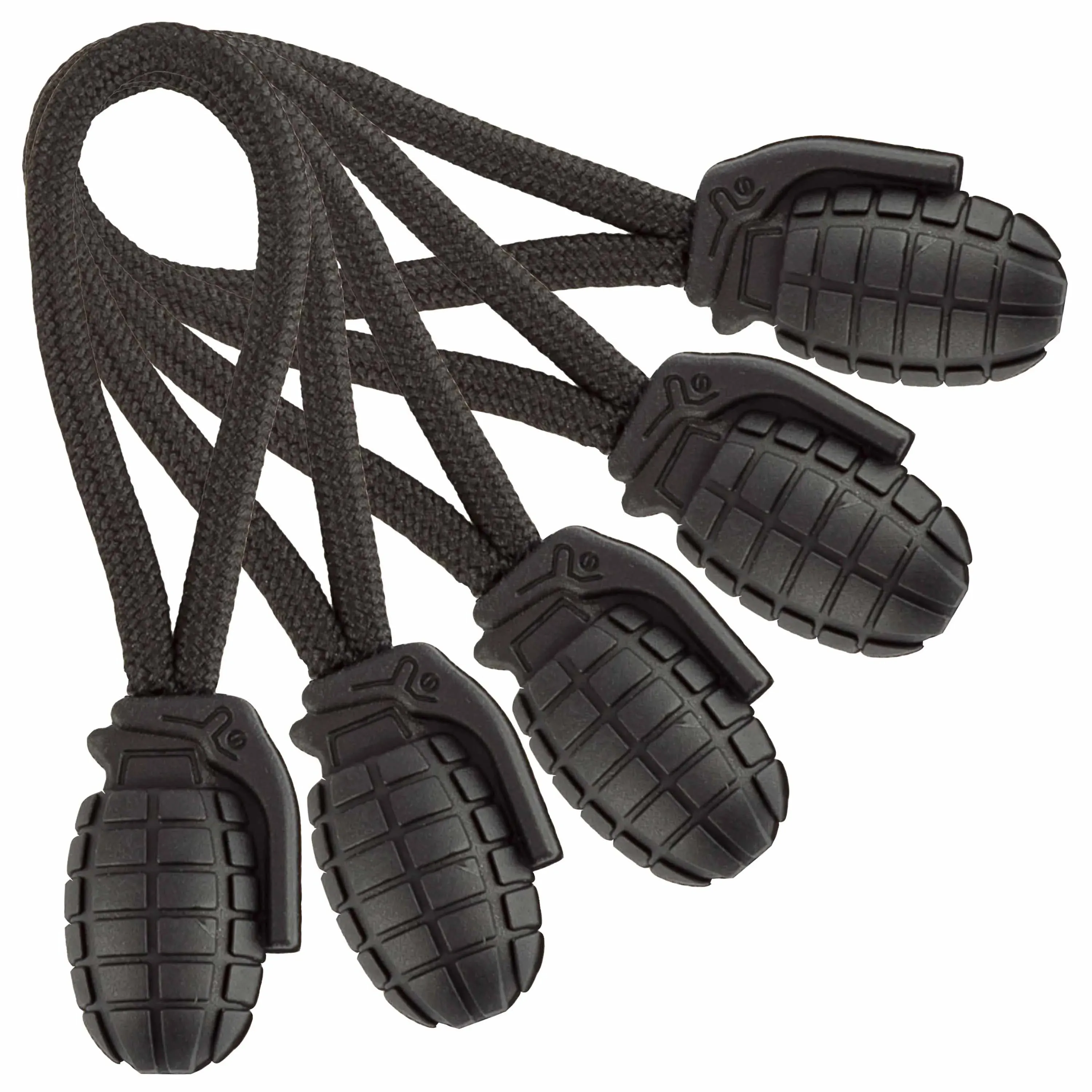 Bild von 5 Stück Reißverschluss Ring Puller Pineapple schwarz = 0,38 €/Stück