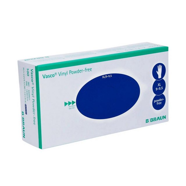 Bild von B. Braun B. Braun Vasco® Vinyl Powder-free Einmalhandschuhe; Kleidergröße XL; weiß; 1000 Stück / Packung