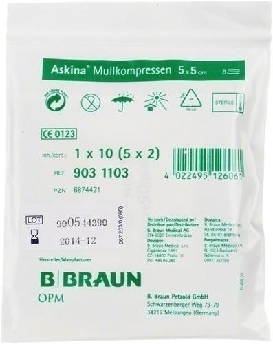 Bild von B. BRAUN MELSUNGEN ASKINA Mullkompressen 5x5 cm steril