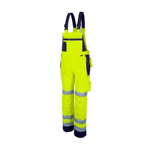Bild von Qualitex Workwear Warnschutz-Latzhose PRO WS in Warngelb/Marine