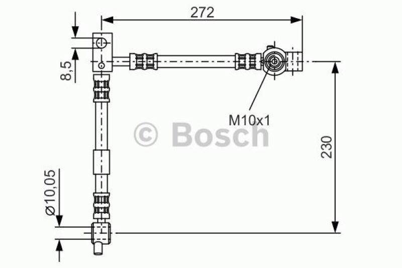 Bild von BOSCH 1 987 476 361 Bremsschläuche Bremsschlauch 684, 264, 245 10,2 NISSAN: Primera Hatchback