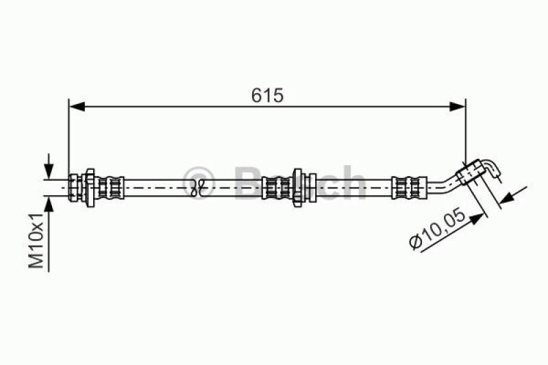 Bild von BOSCH 1 987 476 363 Bremsschläuche Bremsschlauch 605 10,2