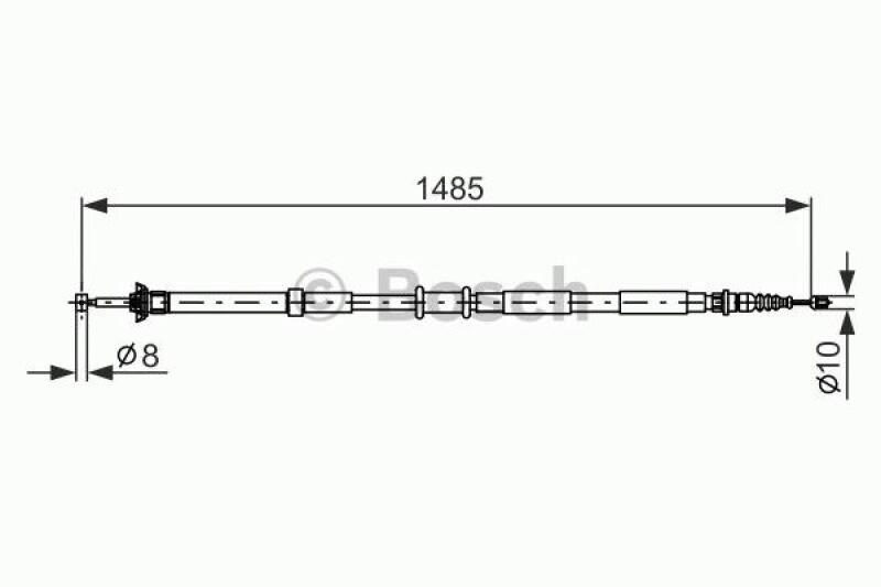 Bild von BOSCH 1 987 477 971 Handbremsseil Bremsseil, Seilzug Feststellbremse 1485 FIAT: Panda II Hatchback