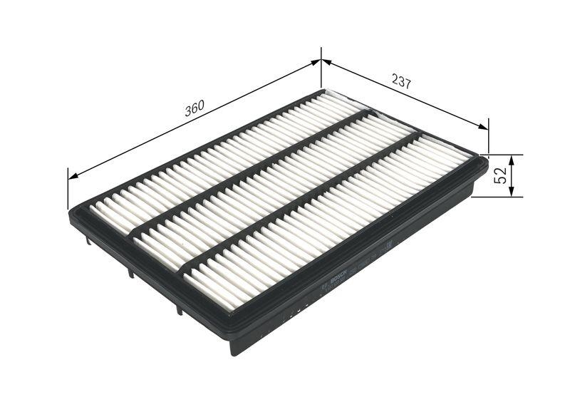 Bild von BOSCH Luftfilter Filtereinsatz 1 457 433 339 Motorluftfilter,Filter für Luft MITSUBISHI,PAJERO IV (V8_W, V9_W),PAJERO III (V7_W, V6_W)