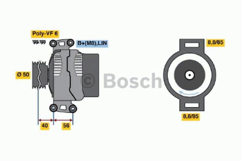 Bild von BOSCH 0 986 047 840 Lichtmaschine 14V 90A MERCEDES-BENZ: Sprinter 3.5-T Van, Sprinter 3.5-T Minibus