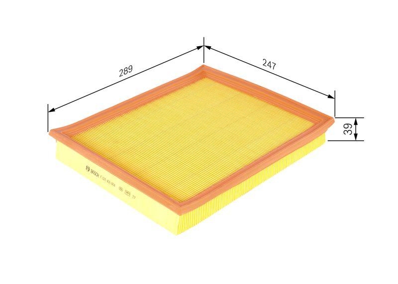 Bild von BOSCH Luftfilter Filtereinsatz F 026 400 004 Motorluftfilter,Filter für Luft HYUNDAI,NISSAN,JEEP,PONY Wagon,PONY,NP300 Navara Pickup (D40)