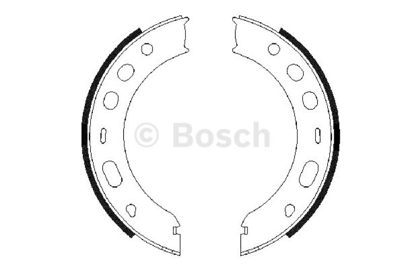 Bild von BOSCH Bremsbackensatz, Feststellbremse hinten rechts links  für PORSCHE 99635299302 99635299301 99635299300 0 986 487 706