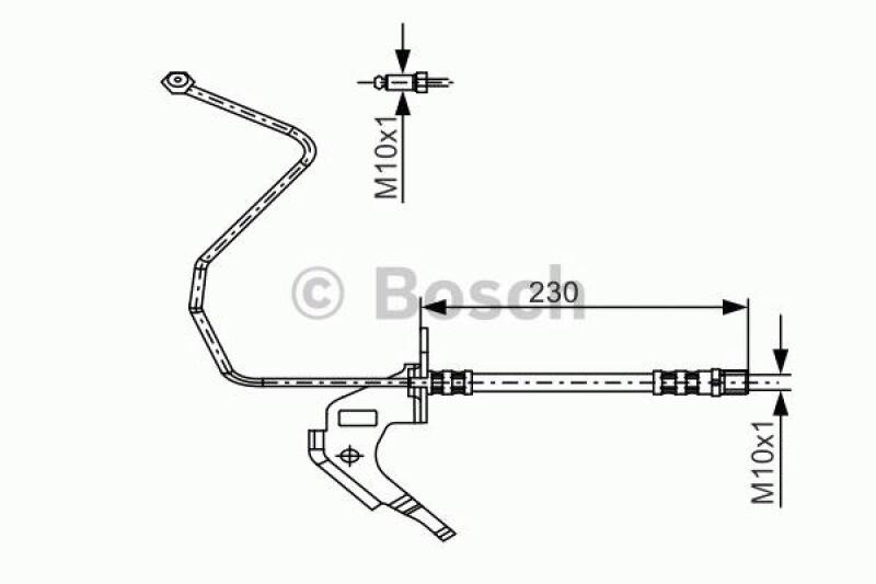 Bild von BOSCH 1 987 481 162 Bremsschläuche Bremsschlauch 225 OPEL: Astra H TwinTop, Astra H GTC, Astra H Caravan