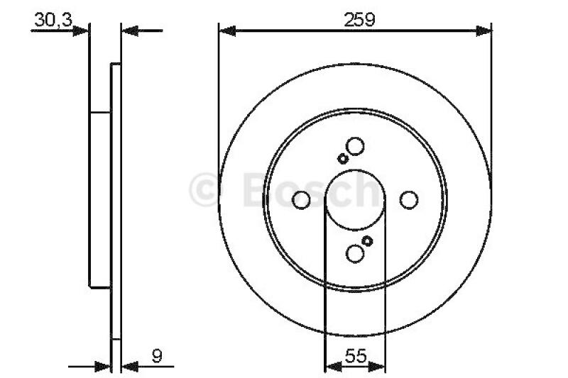 Bild von BOSCH 0 986 479 420 Bremsscheibe Bremsscheiben, Scheibenbremsen 259 9 4 100 voll geölt TOYOTA: Yaris II Hatchback, Vios / Yaris II Saloon
