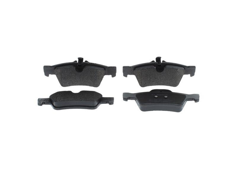 Bild von BOSCH 0 986 494 256 Bremsbelagsatz Bremsbeläge, Bremsklötze, Bremssteine Low-Metallic mit Montageanleitung, mit Anti-Quietsch-Blech, mit Kolbenclip