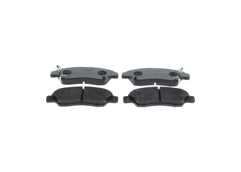 Bild von BOSCH 0 986 494 299 Bremsbelagsatz Bremsbeläge, Bremsklötze, Bremssteine Low-Metallic mit akustischer Verschleißwarnung mit Montageanleitung