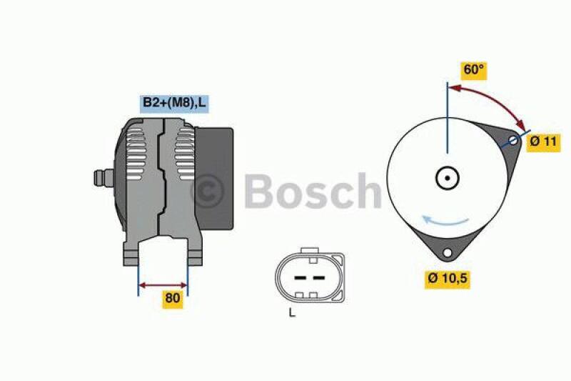 Bild von BOSCH 0 986 049 950 Lichtmaschine 14V 140A FIAT: Ducato III Van, Ducato III Minibus, Ducato III Platform / Chassis, CITROËN: Relay II Van