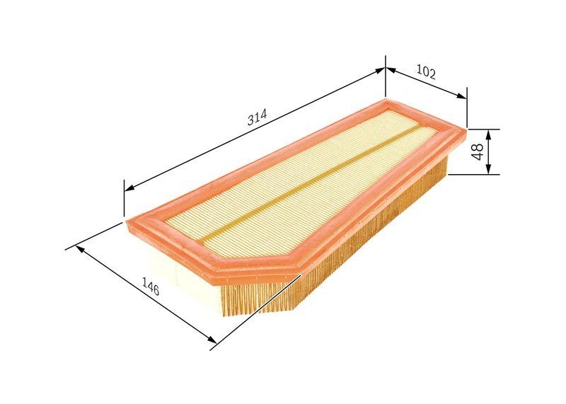 Bild von BOSCH Luftfilter Filtereinsatz F 026 400 134 Motorluftfilter,Filter für Luft MERCEDES-BENZ,C-Klasse Limousine (W204),C-Klasse T-modell (S204)