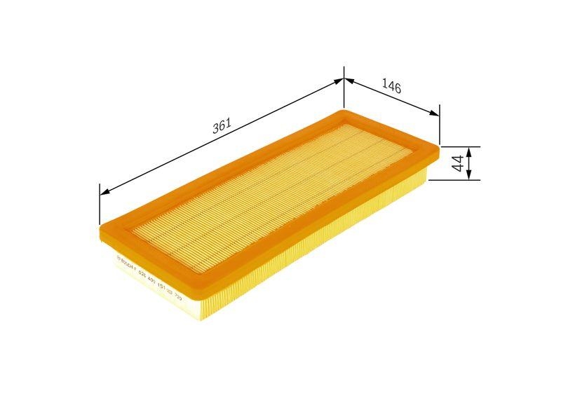 Bild von BOSCH Luftfilter Filtereinsatz F 026 400 151 Motorluftfilter,Filter für Luft PEUGEOT,CITROËN,MINI,207 (WA_, WC_),207 CC (WD_),308 SW I (4E_, 4H_)