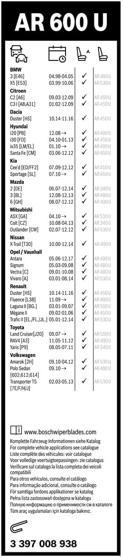 Bild von BOSCH Scheibenwischer 600mm 3 397 008 938 Wischblatt,Wischerblätter VW,MERCEDES-BENZ,OPEL,Transporter V Bus (7HB, 7HJ, 7EB, 7EJ, 7EF, 7EG, 7HF, 7EC)