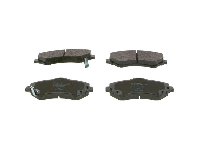 Bild von BOSCH Bremsbelagsatz mit akustischer Verschleißwarnung 0 986 494 493 Bremsbeläge,Bremsklötze FIAT,JEEP,CHRYSLER,Freemont (345_),WRANGLER III (JK)
