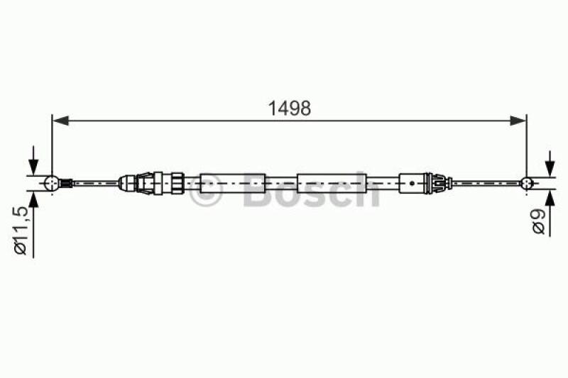 Bild von BOSCH Handbremsseil 1 987 482 387 Bremsseil,Seilzug Feststellbremse OPEL,RENAULT,NISSAN,Vivaro A Kastenwagen (X83),Vivaro A Combi (X83)