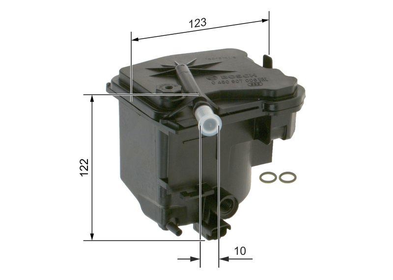 Bild von BOSCH Kraftstofffilter Ø123mm 123mm für PEUGEOT MINI FIAT CITROËN MAZDA FORD VOLVO BMW NISSAN 190181 9467616080 1541073J00000 0 450 907 006