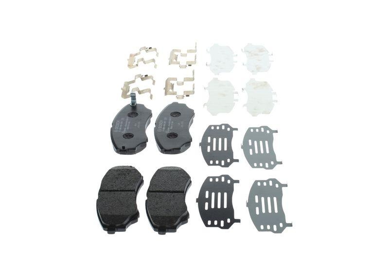 Bild von BOSCH Bremsbelagsatz, Scheibenbremse vorne rechts links mit Feder für MAZDA FORD MASERATI 1891191 UMY13328ZB UMY43328Z 0 986 494 587
