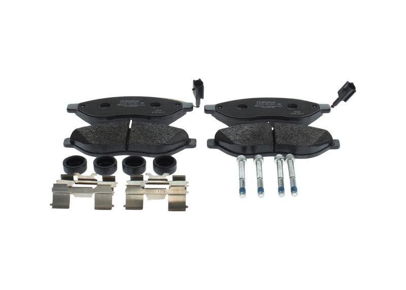 Bild von BOSCH Bremsbelagsatz mit integriertem Verschleißsensor 0 986 494 591 Bremsbeläge,Bremsklötze FIAT,PEUGEOT,CITROËN,Ducato Kastenwagen (250_, 290_)