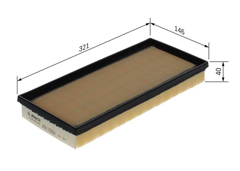 Bild von BOSCH F 026 400 452 Luftfilter Motorluftfilter, Filter für Luft 40 146 321 Filtereinsatz OPEL: Combo D Box Body / Estate