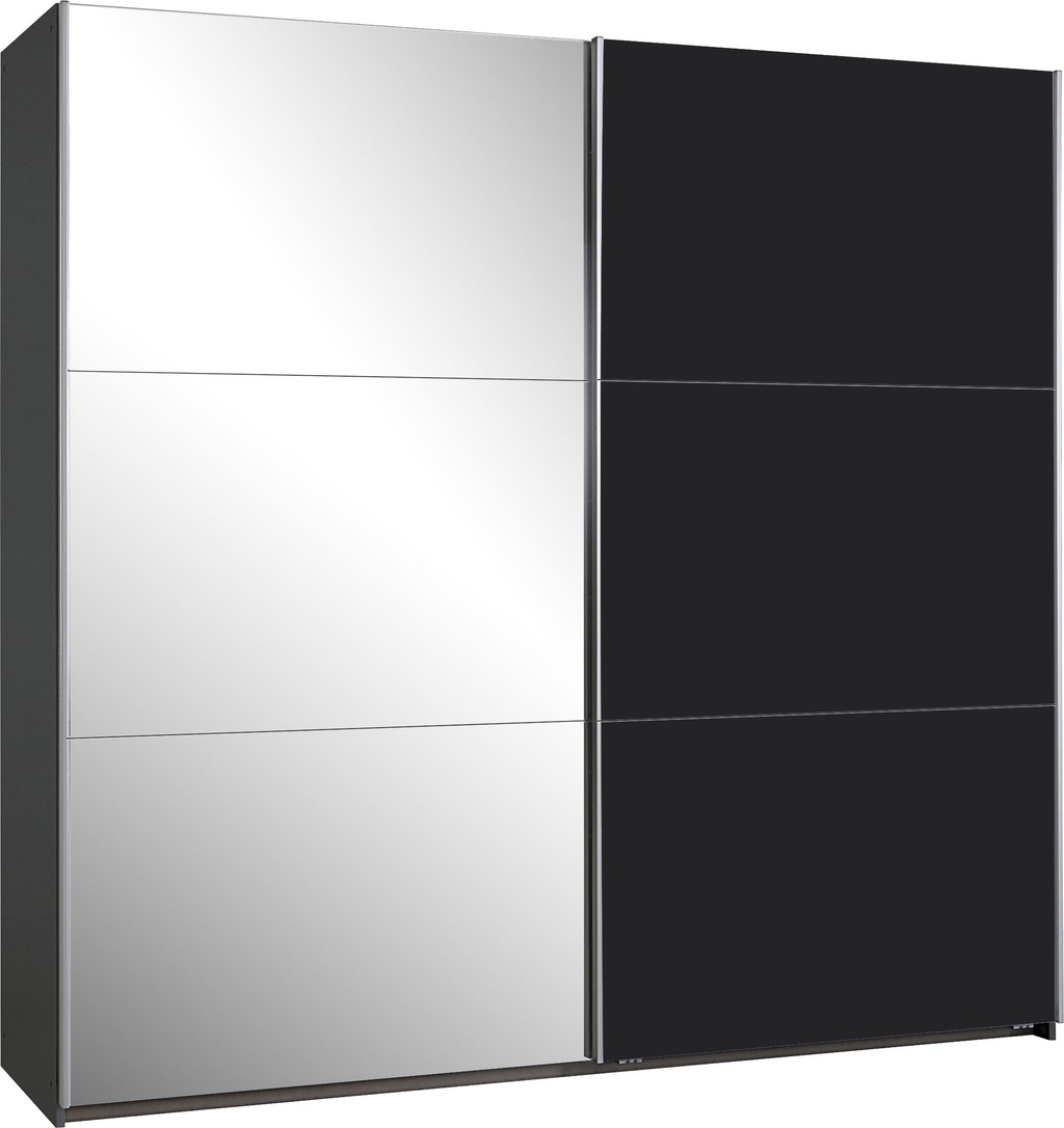 Bild von Schwebetürenschrank 2-trg inkl Spiegel HALLE von Rauch Blue grau metallic / hohglanz Effektgrau