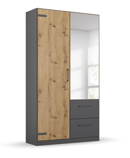 Bild von rauch Drehtürenschrank "Holmes", im Industrial Style, mit Schubkästen, mit oder ohne Spiegel