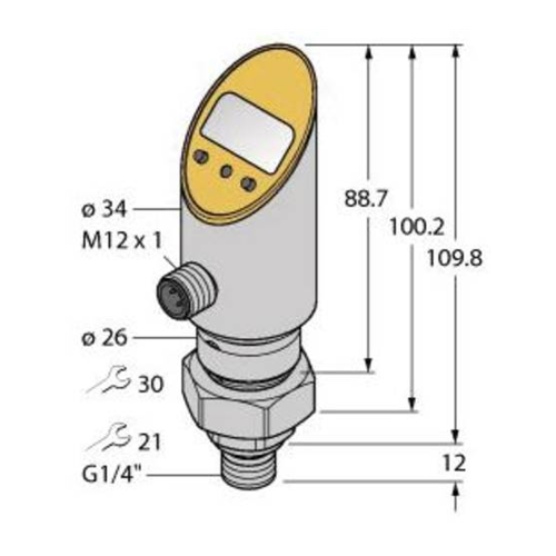 Bild von Turck Druckschalter PS003A-504-LI2UPN8X-H1141 – Präzision und Flexibilität für Ihre Anwendungen