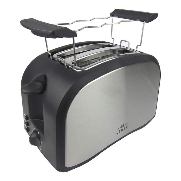 Bild von Lentz Toaster 2- Scheiben Toaster mit Brötchenaufsatz Toastautomat, 800 W, Cool-Touch-Gehäuse - automatische Scheibenzentrierung