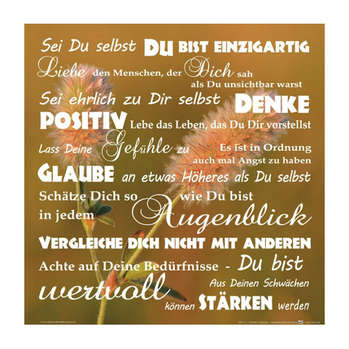 Bild von 1art1 Kunstdruck Motivation - Du Bist Einzigartig, Wildblumen