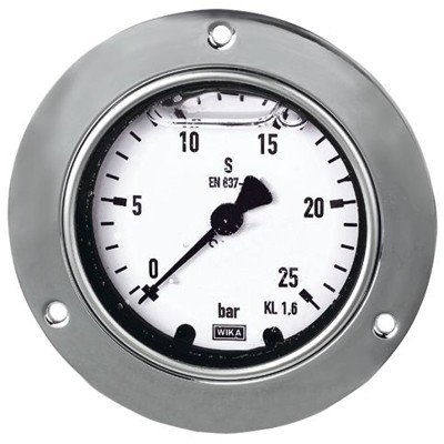 Bild von Glyzerinmanometer, Frontring, G 1/2" hinten exzentrisch, 0-1,0 bar, Ø100