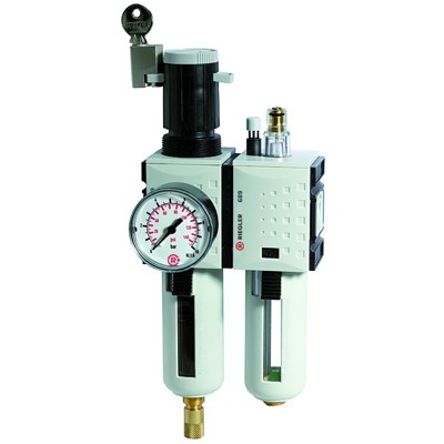 Bild von RIEGLER® - Wartungseinheit 2-teilig »FUTURA«, PC-Behälter, BG 2, G 3/8", 0,5 - 8 bar, VA