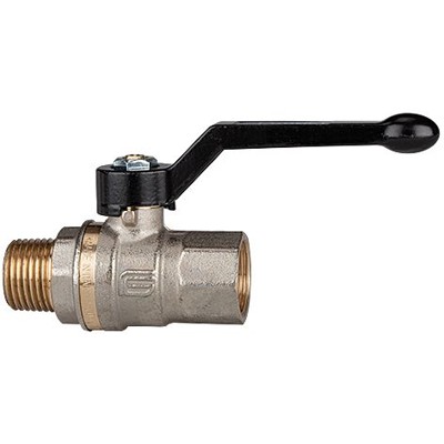 Bild von RIEGLER® - Kugelhahn Langgewindeausführung, IG/AG, Messing vernickelt, Rp/R 3/4"