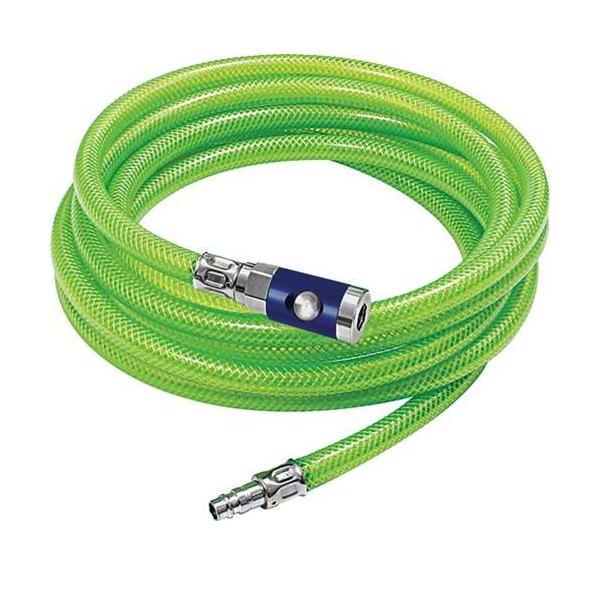 Bild von Riegler, Pipeline, Schlauch-Set Schlauch-D.15x9mm L.5m PVC Gewebe leuchtgrün Sicherheitskupplung/Tülle NW7,4